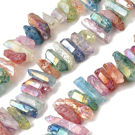 Гальванические природный кристалл кварца бусы пряди, самородки, окрашенные