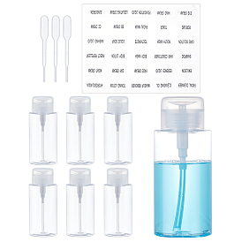 Пустые пластиковые бутылки из-под пресс-насоса, с самоклеящимися наклейками и пластиковыми одноразовыми пипетками для переноса