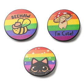 Alloy Brooch, Rainbow & Bees/Mushroom/Cat Pin