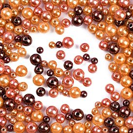 ABS Plastic Imitation Pearl Beads, Round, Mixed Color