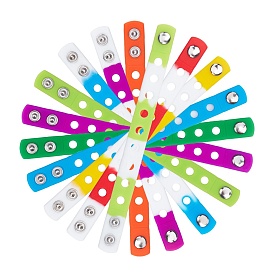 Sunnyclue 10 pcs 10 couleurs bracelets en silicone pour enfants, avec les accessoires plaqués de platine en fer