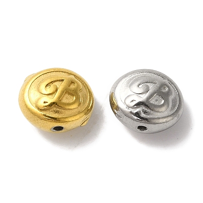 304 из нержавеющей стали бусы, плоский круглый с буквой b