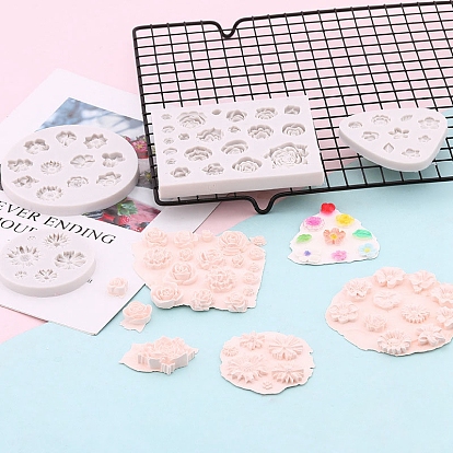 Food Grade Flower DIY Silicone Fondant Molds, Resin Casting Molds, for Chocolate, Candy Making