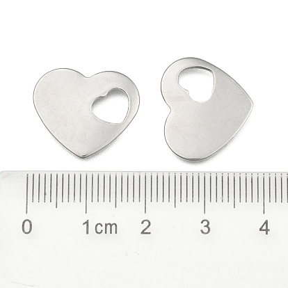 Идеи для подарков на валентинку для него 304 штамп из нержавеющей стали заготовка для сердца подвески подвески в виде сердца, 15x18x1~1.5 мм, отверстие : 6x5 мм