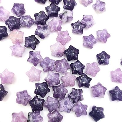 Perles de lépidolite naturelle, étoiles