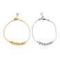 304 Stainless Steel Round Snake Chain Bracelets, with Round Beads