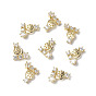 Brass Micro Pave Clear Cubic Zirconia Cabochons, Snowflake & Star & Moon