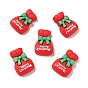 Opaque Christmas Resin Cabochons, Lucky Bag with Word Merry Christmas