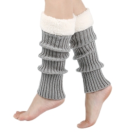 Chaussettes chauffantes pour les jambes en fil de fibre acrylique, bottes longues chaudes d'hiver couvre-jambes pour femmes