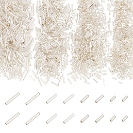 1600шт 4 стили стеклярус, серебряная линия