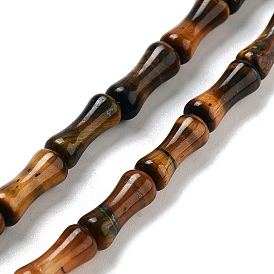 Natural Tiger Eye Beads Strands, Bamboo Joint