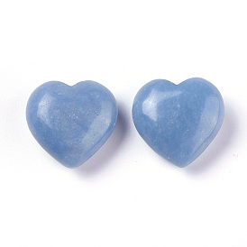 Piedra de amor de corazón de aventurina azul natural, piedra de palma de bolsillo para el equilibrio de reiki