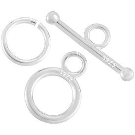 925 застежка-молния из серебристого серебра, с 925 открытыми кольцами из стерлингового серебра