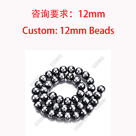 Non-magnetic Synthetic Hematite Beads Strands, Grade A, Plated Beads for Jewelry Making, Round