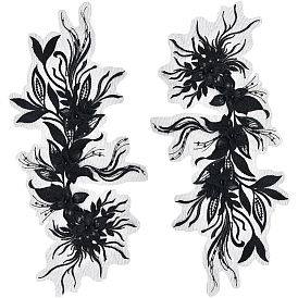 Компьютеризированная вышивка, аксессуары для орнаментов из полиэстера, аксессуары для костюма, аппликация, цветок