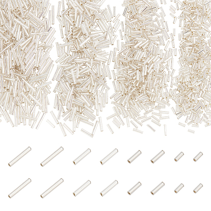 1600шт 4 стили стеклярус, серебряная линия