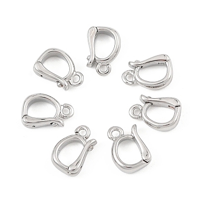 SHEGRACE Brass Fold Over Clasps, Oval, Cadmium Free & Nickel Free & Lead Free, Long-Lasting Plated
