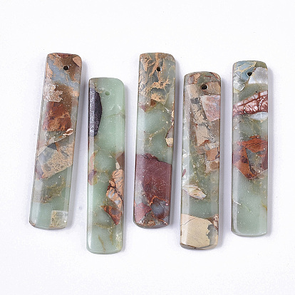 Синтетические подвески Aqua Terra Jasper, прямоугольник амулеты