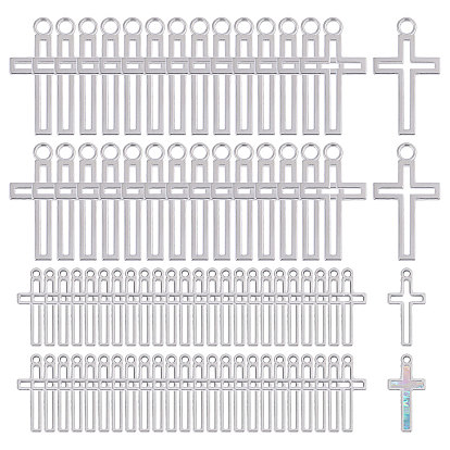 100 шт 2 стили подвески из сплава, полый крест-подвеска