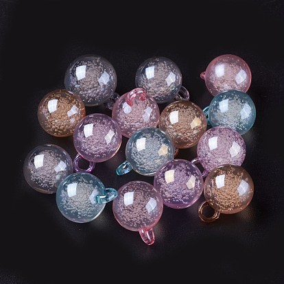 Акриловые подвески, с пузырем внутри, круглые