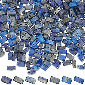 2 нити натуральные лазуритовые бусины нити, 2-луночное, прямоугольные