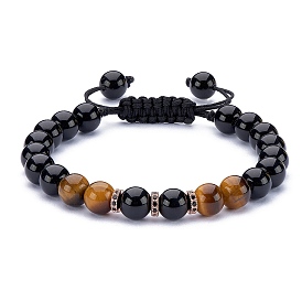 Плетеный браслет из натуральных бусин тигровый глаз, украшения из драгоценных камней для женщин