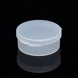 Flat Round Plastic Bead Storage Containers, with Hinged Lid, for Jewelry Small Accessories
