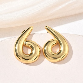 304 Stainless Steel Stud Earrings for Women, Irregular, Ion Plating(IP)