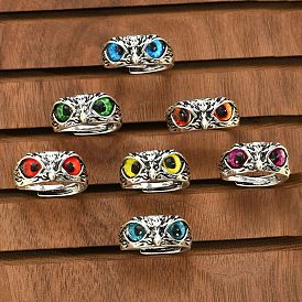 Personalized Retro Devil's Eye Owl Ring Opening Adjustable Ornament Women's Jewelry