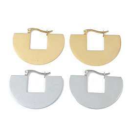 304 Stainless Steel Earrings, Semicircle