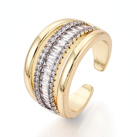 Латунные кольца-манжеты с микропаве из прозрачных кубических цирконий