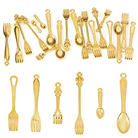 20 подвески из сплава шт., вилка и ложка