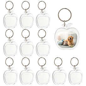 Acrylic Keychain, with Iron Split Key Rings, Apple