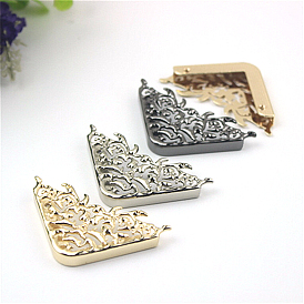 Zinc Alloy Bag Decorate Corners Protector, Triangle Carved Edge Guard Protector, for Handbags Book Album Accessories
