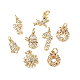 Рождественские латунные микропаве подвески из фианита, с целью перехода в кольце, без свинца и без кадмия, долговечный, стойки покрытие, реальный 18 k позолоченный