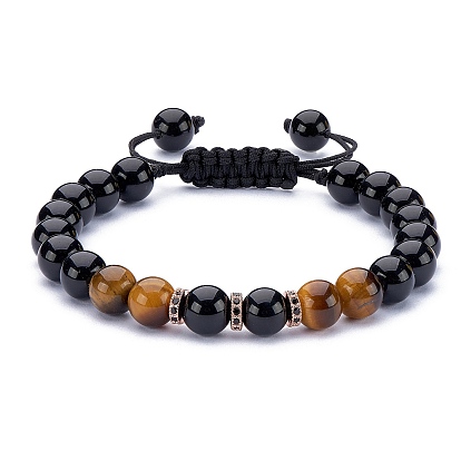 Плетеный браслет из натуральных бусин тигровый глаз, украшения из драгоценных камней для женщин