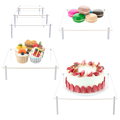 3 сумки 3 стили акриловых квадратных подставок для десертов, держатель для торта, партийные поставки