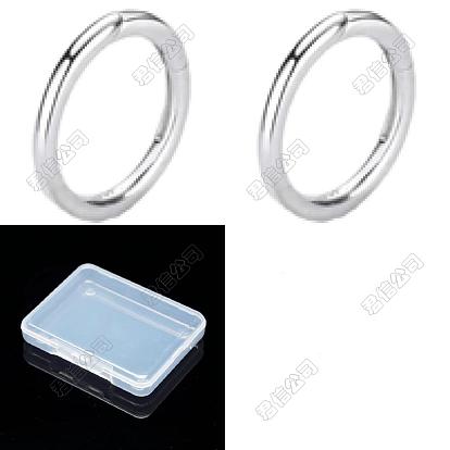 2 piezas 2 colores 925 anillos de resorte de plata esterlina, anillo