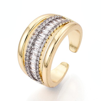 Латунные кольца-манжеты с микропаве из прозрачных кубических цирконий