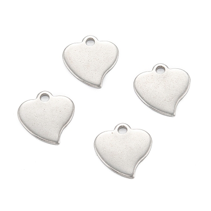304 Stainless Steel Charms, Heart