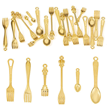 20 подвески из сплава шт., вилка и ложка