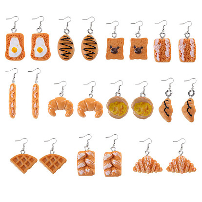 Boucles d'oreilles pendantes modèle alimentaire en résine, bijoux pour femmes, orange