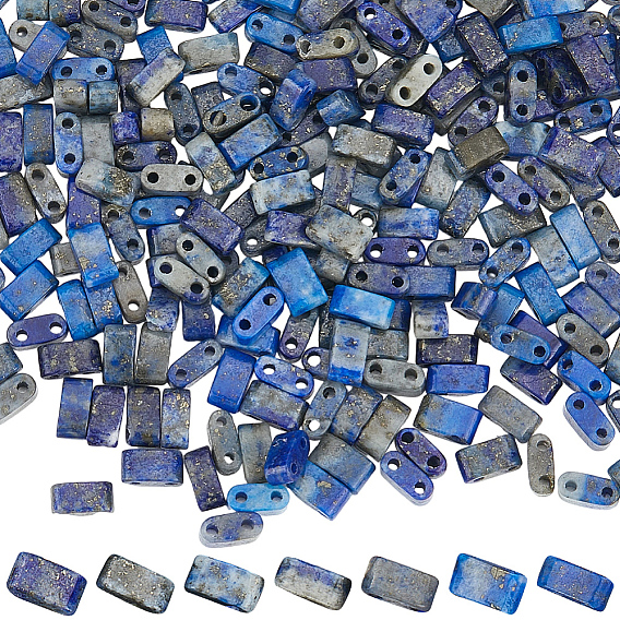 2 нити натуральные лазуритовые бусины нити, 2-луночное, прямоугольные