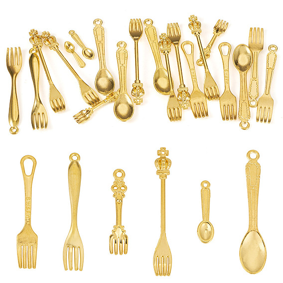 20 подвески из сплава шт., вилка и ложка