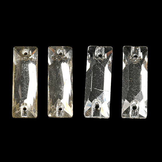 Glasverbinder Charms, facettiert, Rechteck Links