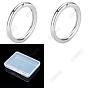 2Pcs 2 Colors 925 Sterling Silver Spring Gate Rings, Ring