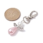 Angel ABS Plastic Imitation Pearl Pendant Decorations, with Alloy Swivel Lobster Claw Clasps