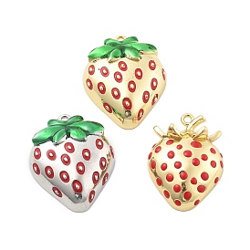 Латунь эмаль подвески, без свинца и без кадмия, долговечный, клубничное очарование, стойки покрытие