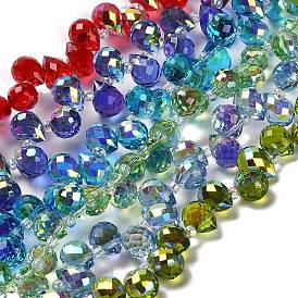 Electroplate Glass Beads Strands, Teardrop