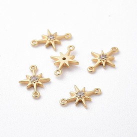 Латунные микро проложить кубических ссылки циркония, долговечный, звезда, без никеля , реальный 18 k позолоченный